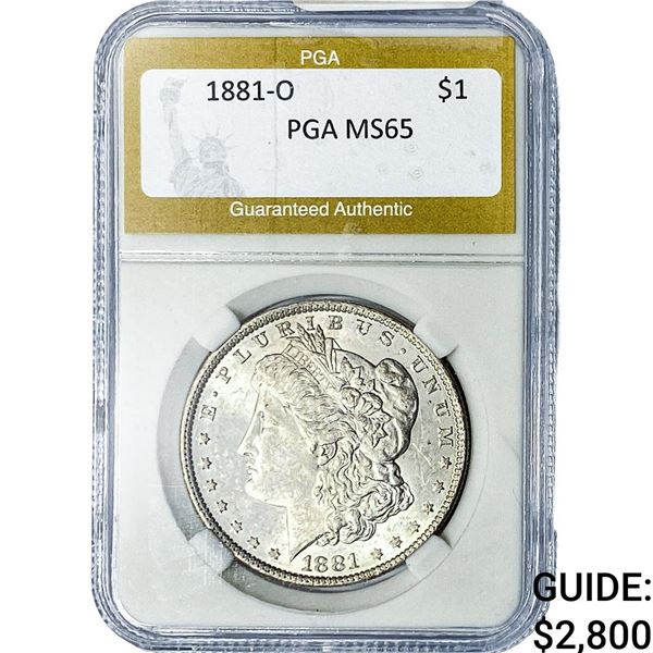 1881-O Morgan Silver Dollar PGA MS65
