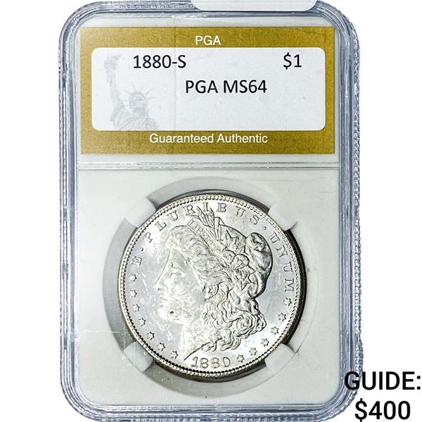 1880-S Morgan Silver Dollar PGA MS64