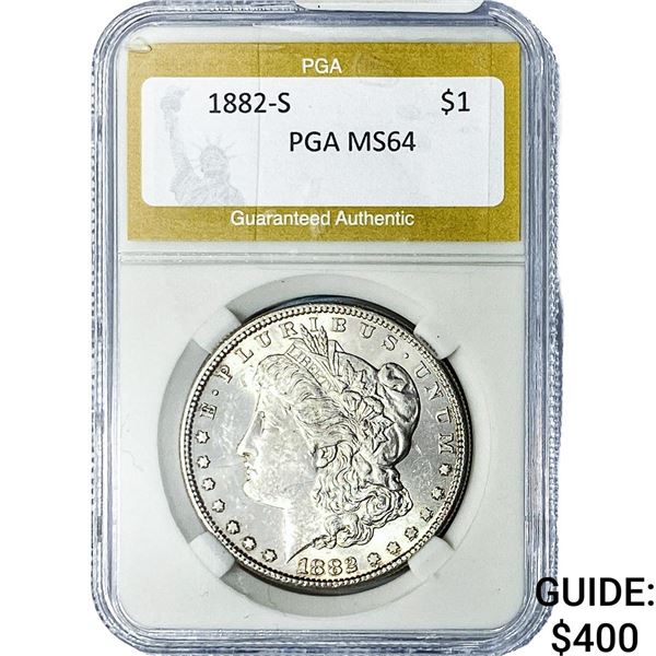 1882-S Morgan Silver Dollar PGA MS64