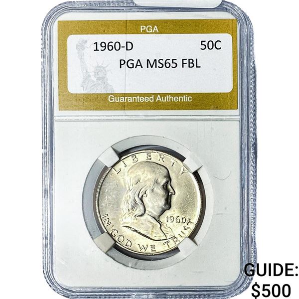 1960-D Franklin Half Dollar PGA MS65 FBL