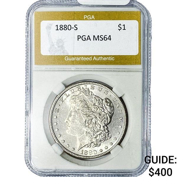 1880-S Morgan Silver Dollar PGA MS64