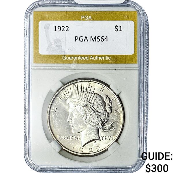 1922 Silver Peace Dollar PGA MS64