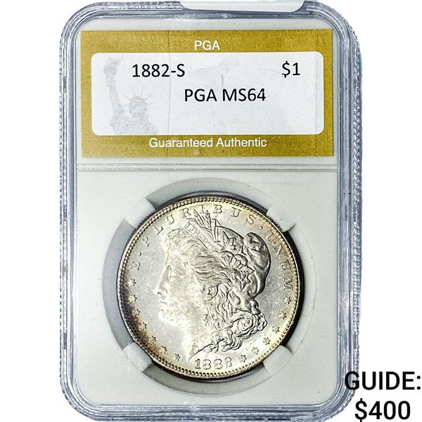 1882-S Morgan Silver Dollar PGA MS64