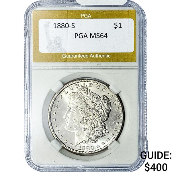 1880-S Morgan Silver Dollar PGA MS64