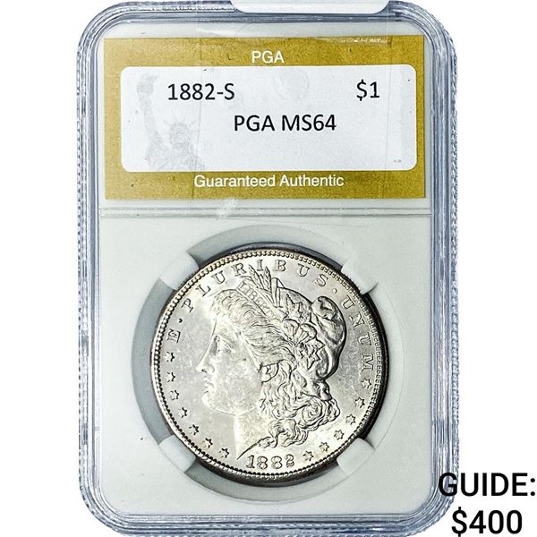 1882-S Morgan Silver Dollar PGA MS64