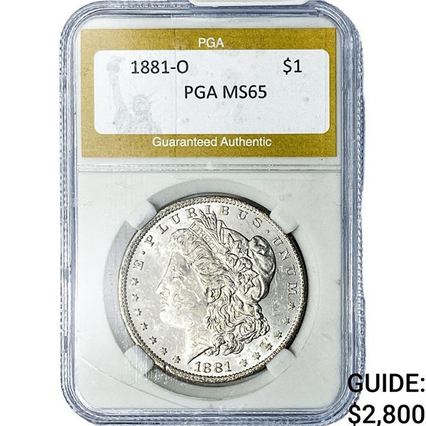 1881-O Morgan Silver Dollar PGA MS65