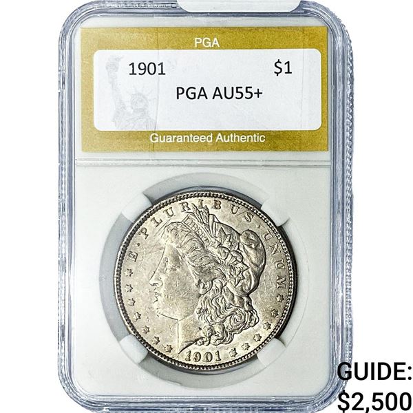 1901 Morgan Silver Dollar PGA AU55+