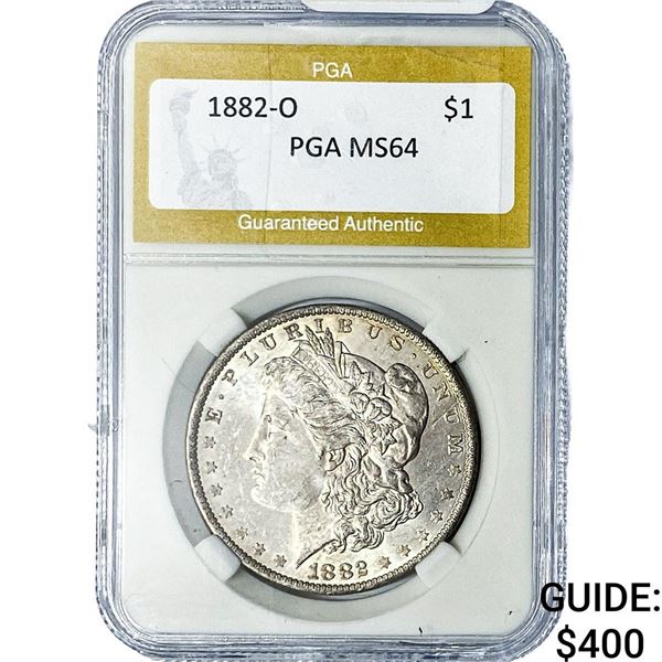 1882-O Morgan Silver Dollar PGA MS64