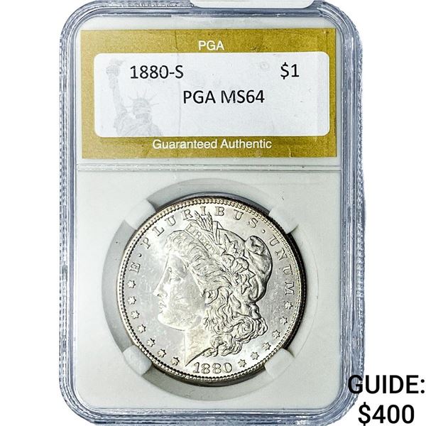 1880-S Morgan Silver Dollar PGA MS64