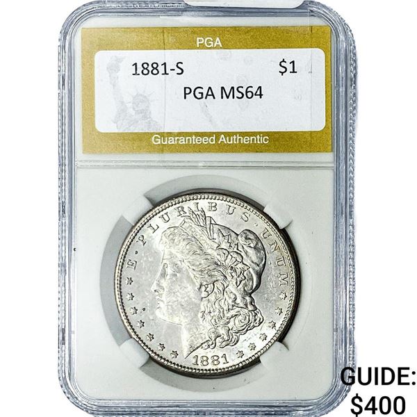 1881-S Morgan Silver Dollar PGA MS64