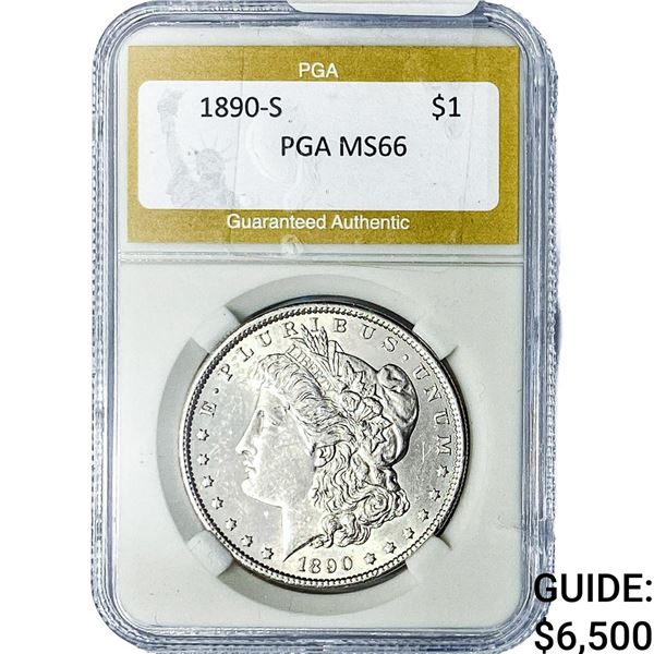 1890-S Morgan Silver Dollar PGA MS66