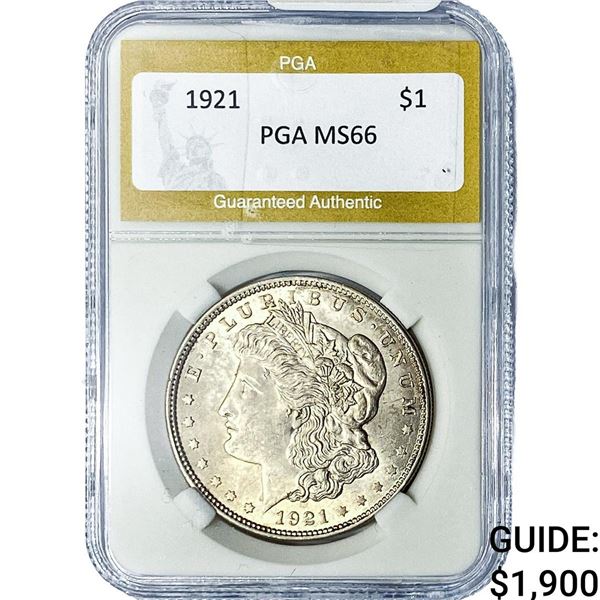 1921 Morgan Silver Dollar PGA MS66