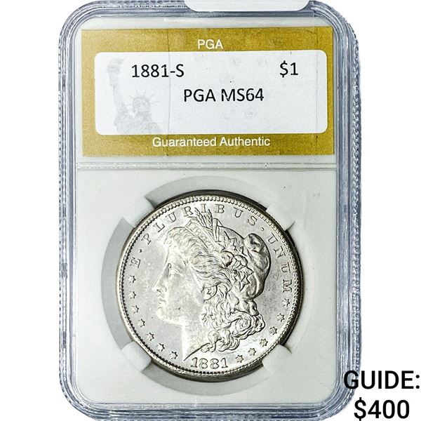 1881-S Morgan Silver Dollar PGA MS64