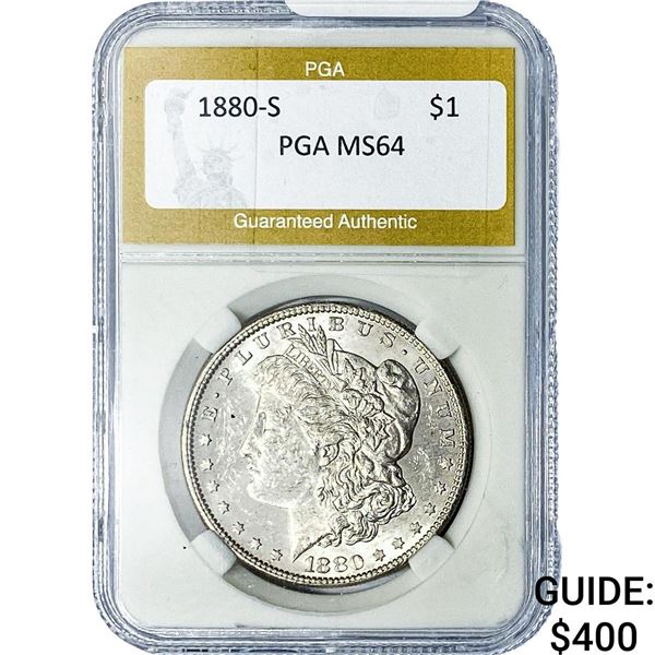 1880-S Morgan Silver Dollar PGA MS64