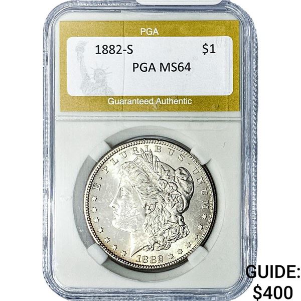 1882-S Morgan Silver Dollar PGA MS64