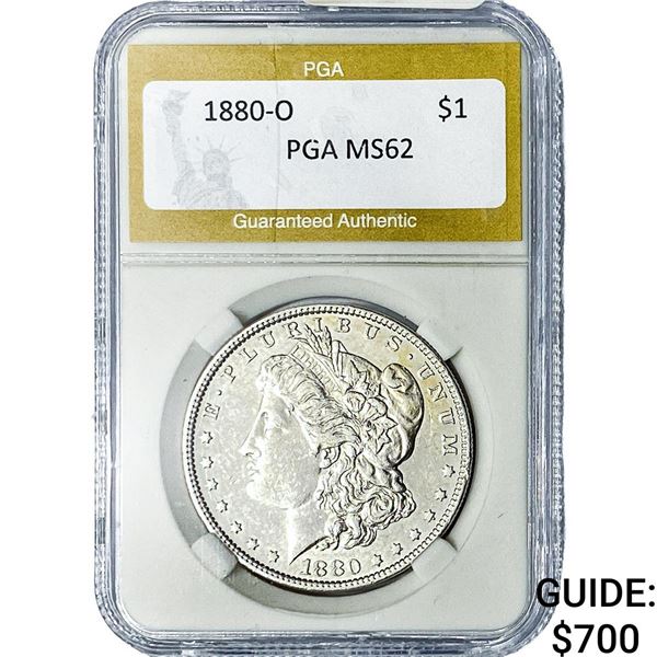 1880-O Morgan Silver Dollar PGA MS62