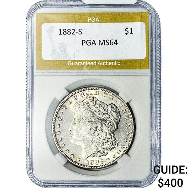 1882-S Morgan Silver Dollar PGA MS64