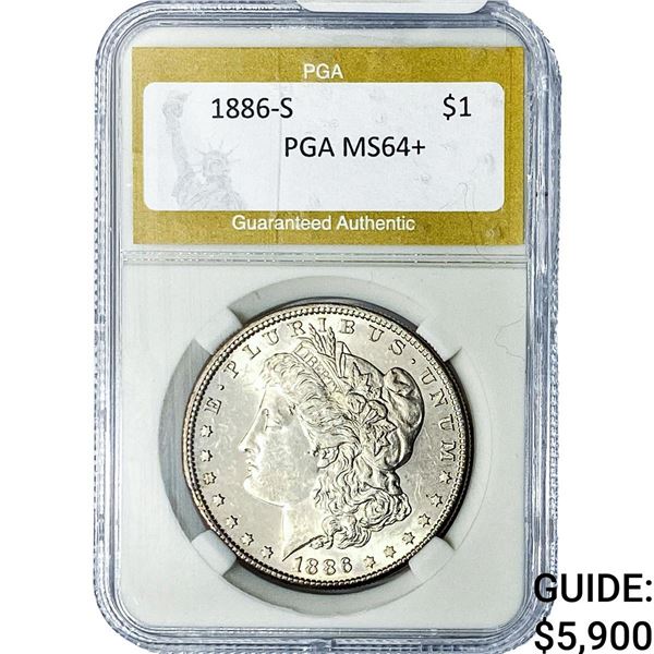 1886-S Morgan Silver Dollar PGA MS64+
