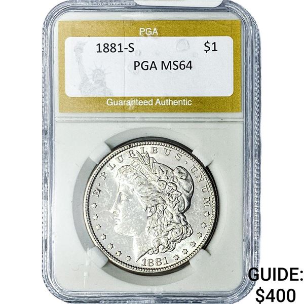 1881-S Morgan Silver Dollar PGA MS64