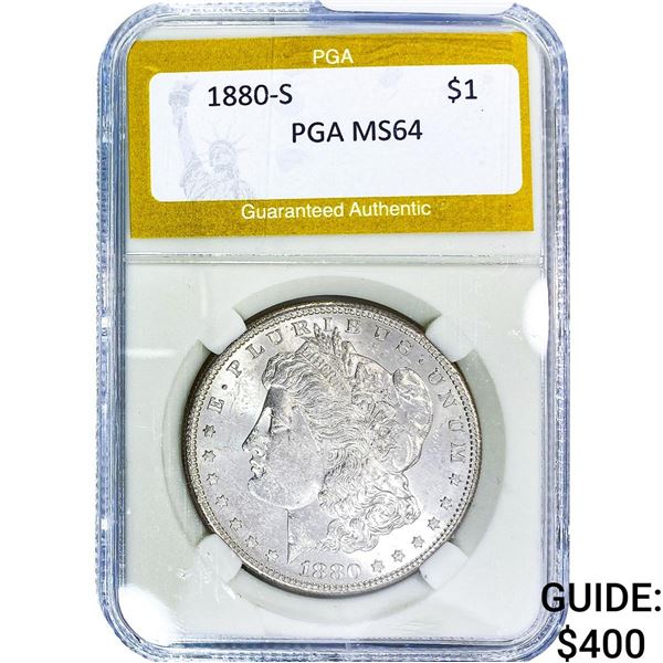 1880-S Morgan Silver Dollar PGA MS64
