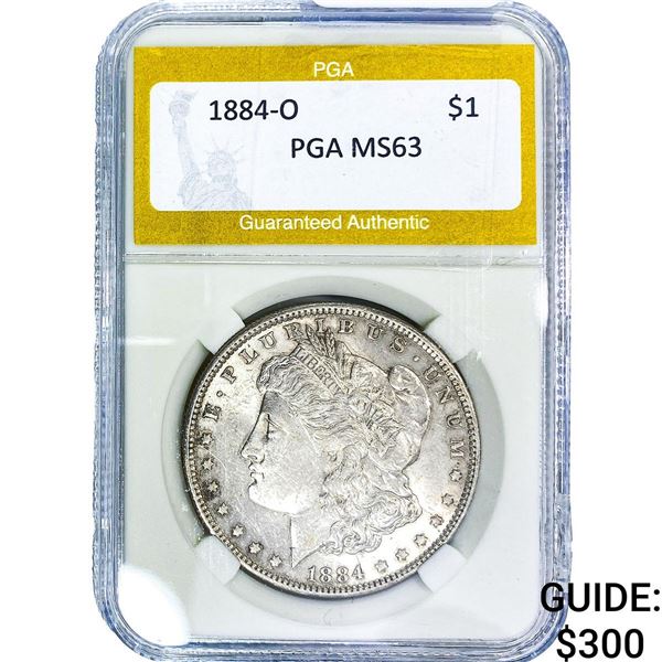 1884-O Morgan Silver Dollar PGA MS63