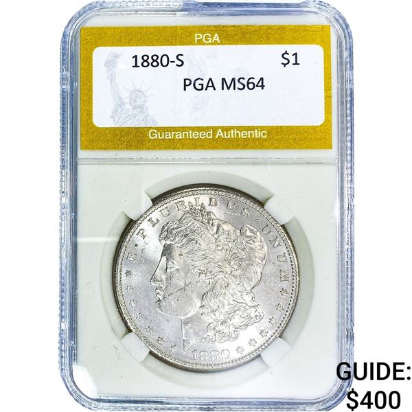 1880-S Morgan Silver Dollar PGA MS64