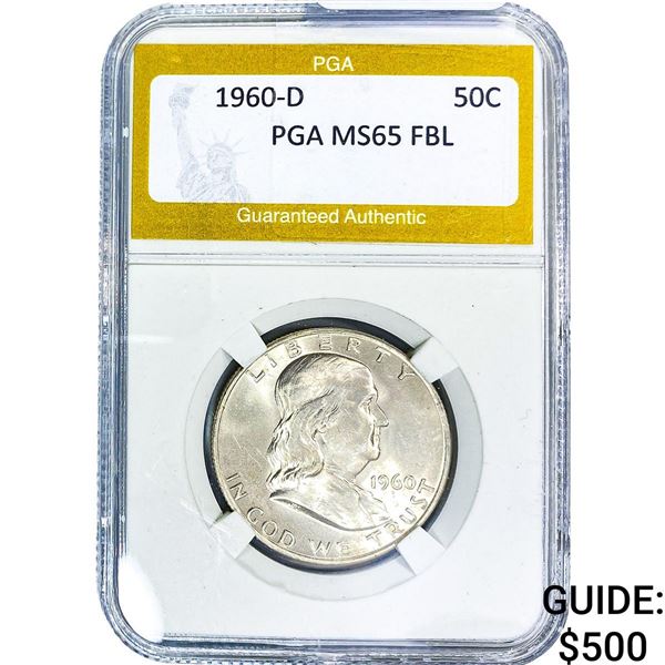 1960-D Franklin Half Dollar PGA MS65 FBL