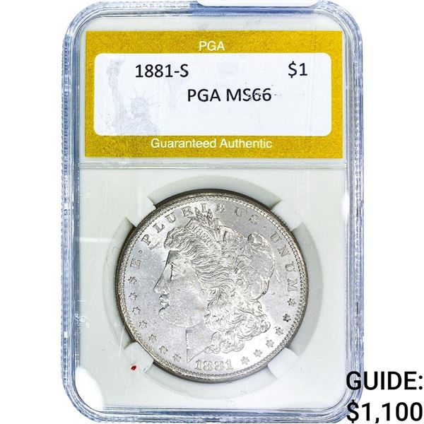 1881-S Morgan Silver Dollar PGA MS66