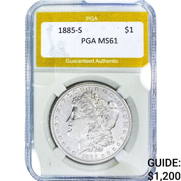 1885-S Morgan Silver Dollar PGA MS61