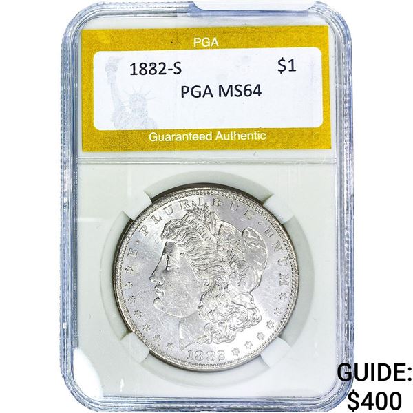 1882-S Morgan Silver Dollar PGA MS64
