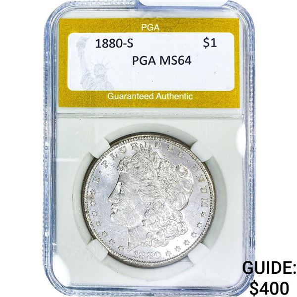 1880-S Morgan Silver Dollar PGA MS64