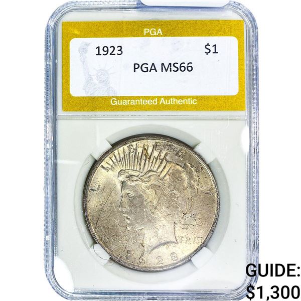 1923 Silver Peace Dollar PGA MS66