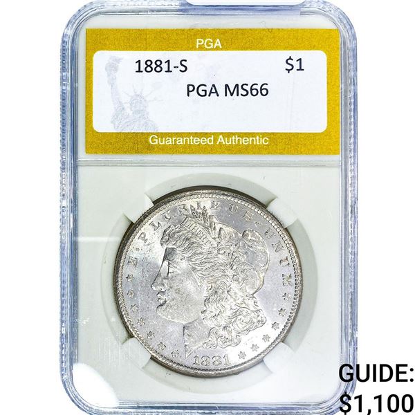 1881-S Morgan Silver Dollar PGA MS66