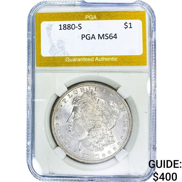 1880-S Morgan Silver Dollar PGA MS64