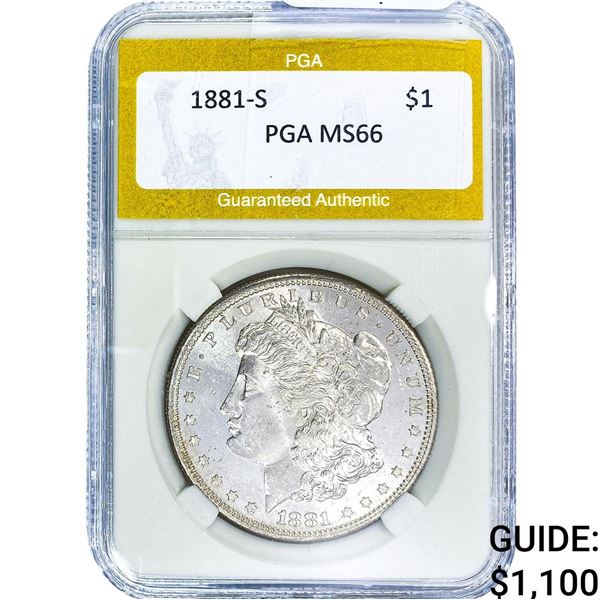 1881-S Morgan Silver Dollar PGA MS66