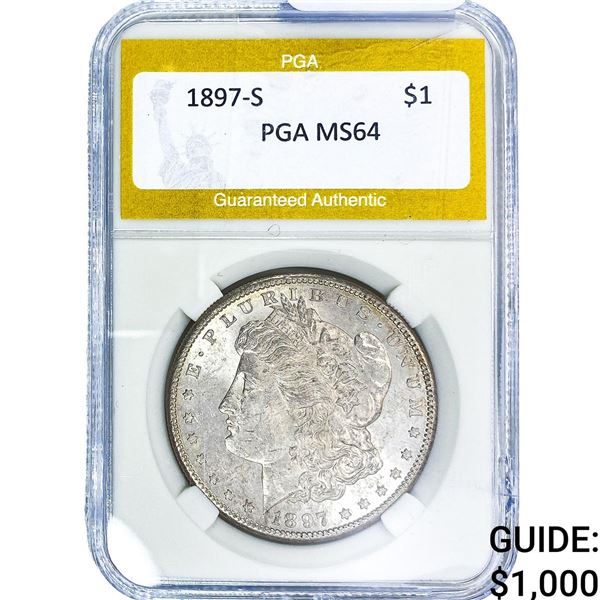 1897-S Morgan Silver Dollar PGA MS64