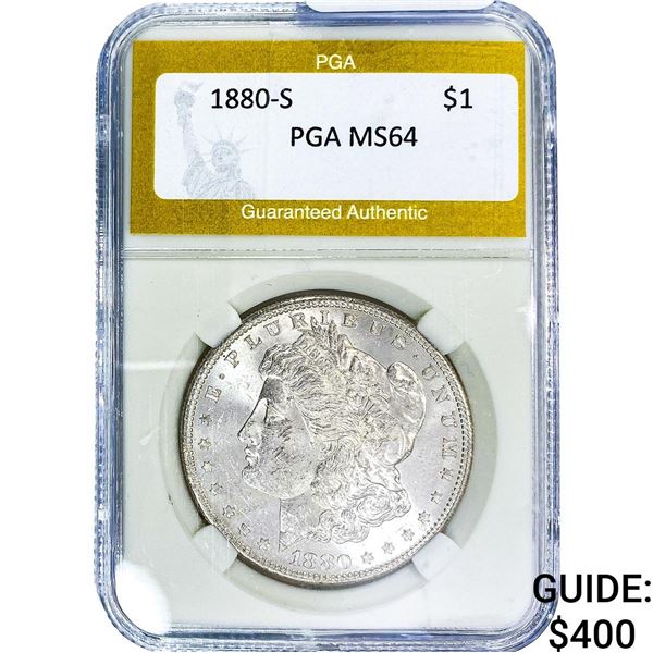 1880-S Morgan Silver Dollar PGA MS64