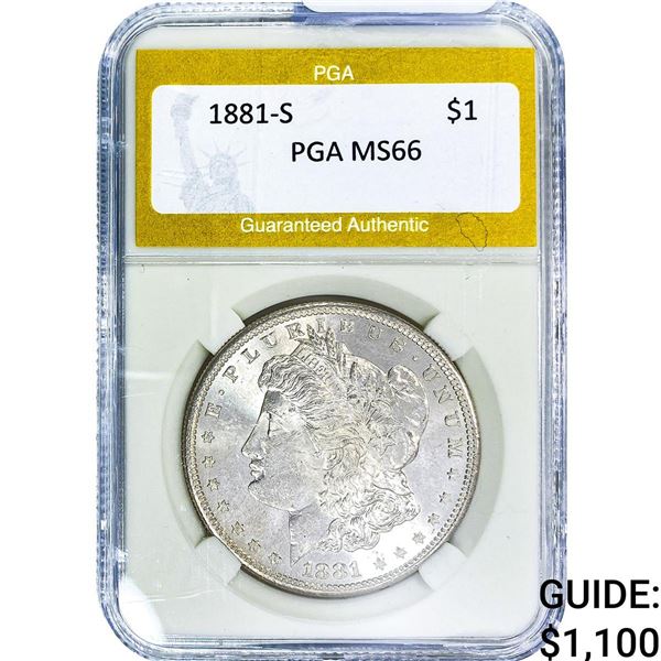 1881-S Morgan Silver Dollar PGA MS66