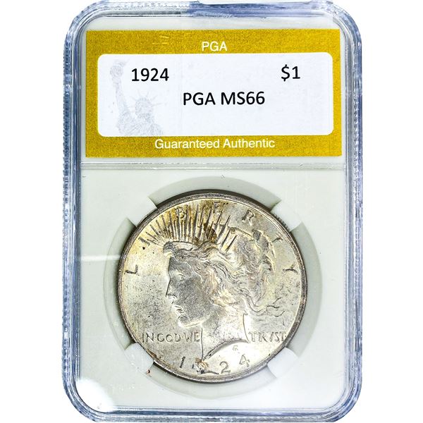 1924 Silver Peace Dollar PGA MS66
