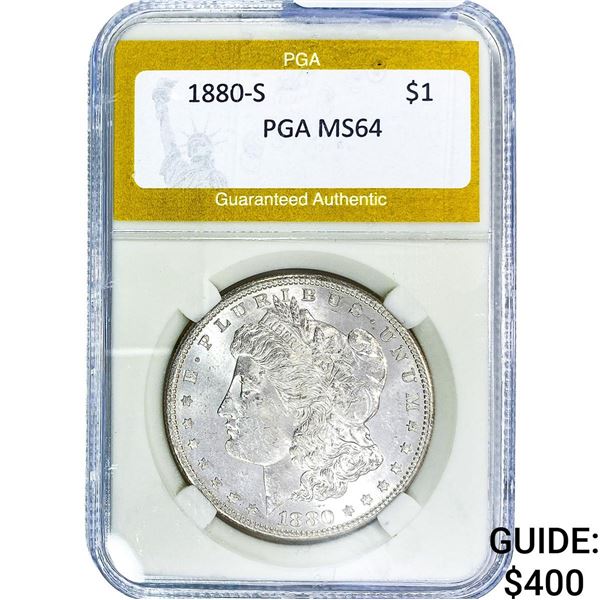 1880-S Morgan Silver Dollar PGA MS64