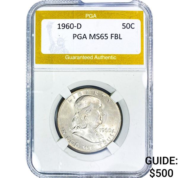 1960-D Franklin Half Dollar PGA MS65 FBL