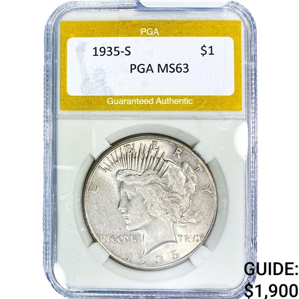 1935-S Silver Peace Dollar PGA MS63
