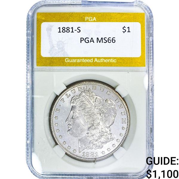 1881-S Morgan Silver Dollar PGA MS66