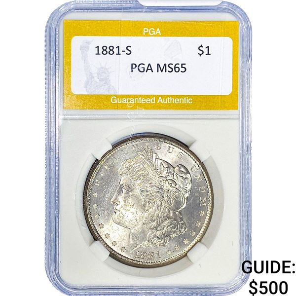 1881-S Morgan Silver Dollar PGA MS65
