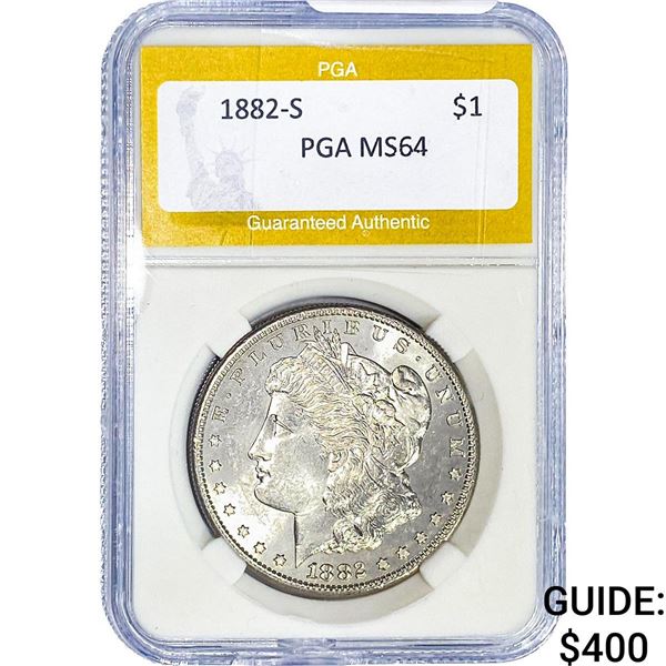 1882-S Morgan Silver Dollar PGA MS64