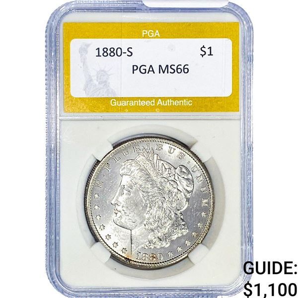 1880-S Morgan Silver Dollar PGA MS66