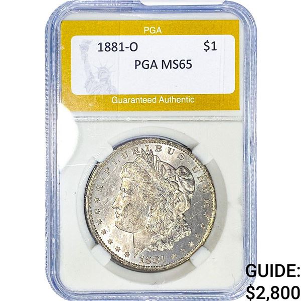 1881-O Morgan Silver Dollar PGA MS65