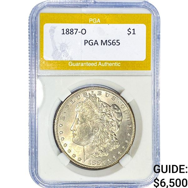 1887-O Morgan Silver Dollar PGA MS65