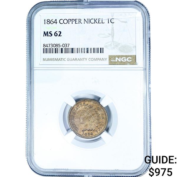 1864 Indian Head Cent NGC MS62
