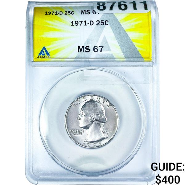 1971-D Washington Silver Quarter ANACS MS67